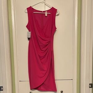 Elegant Pink Draped Dress